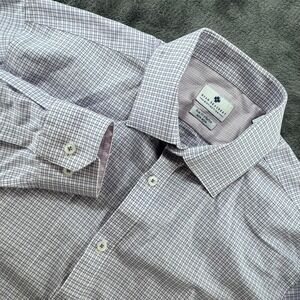 Ryan Seacrest Distinction Mens Slim Fit Stretch Non Iron Dress Shirt Purple 15.5